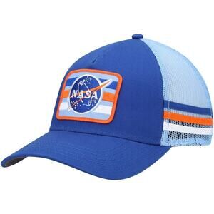 Rare Design American Needle NASA Tricolor Trucker Snapback Hat Royal Orange Cap